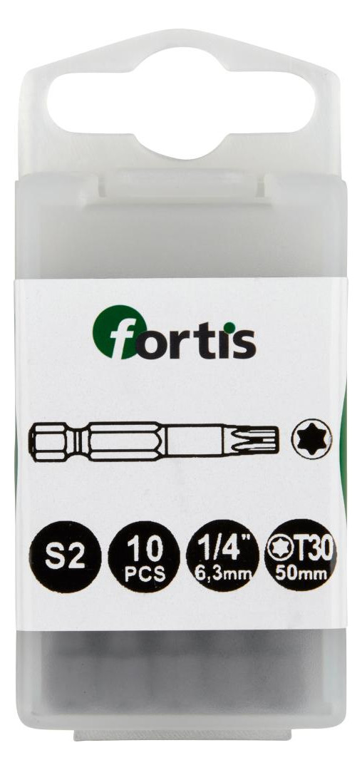 Bild Bit zähhart 1/4"" DIN3126 E6,3 T30x50mm 10er Pack FORTIS-0