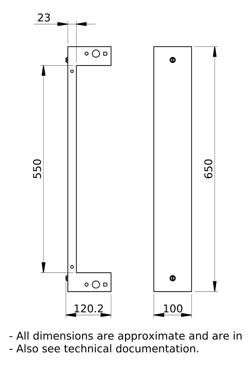Sockelvorder-/rückseite H100xB650xT400mm ST f.Kabelrangier ws