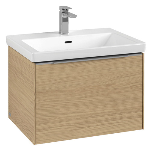 V&B Waschtisch-Unterschrank Subway 3.0 62,2x42,9x47,8cm, ohne LED/Griff Aluminium glänzend, nordic oak