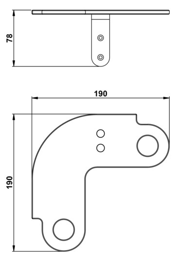 Giese Slimboard Eckmodell 190x190x78mm, mit Halter für Rasierer, Befestigung rechts, verchromt