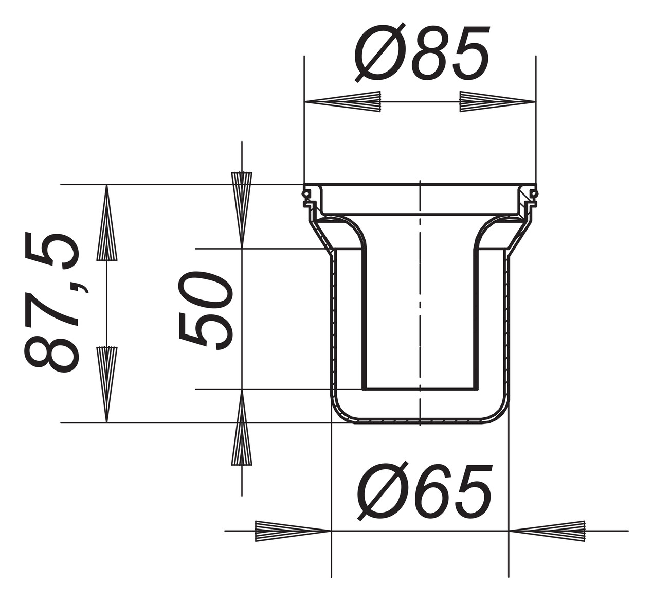 Dallmer Geruchsverschluss ORIO Baujahre 2004 - Mei 2010, Polypropylen, hochschlagfest
