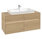V&B Waschtischunterschrank Collaro 120x54,8x50cm, Waschtisch mittig, LED-Beleuchtung 8,8 W, nordic oak