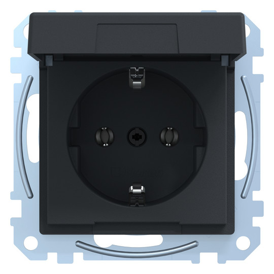Steckdose 1f anth mt System M UP Klappd IP20