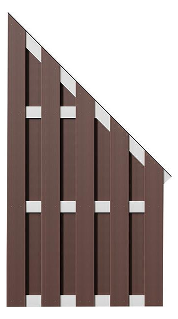 Bild ELDENA-Serie BRAUN 90x180/90cm hell elox iert 4 Querriegel ALU WPC-Bretterzaun - n.a.-0