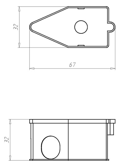 Gerätedose UP 60x32x30mm Kst rechteck IP2X