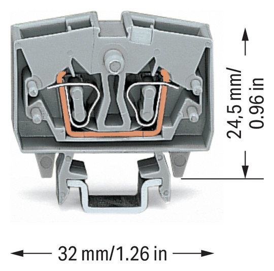 Reihenklemme 0,08-2,5qmm Serie 264 24A 1Etage 2kl gr Hutschiene TH15