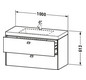 Duravit Waschtischunterschrankset Brioso 100 x 48 cm, chrom/Betongrau matt, ohne Hahnloch