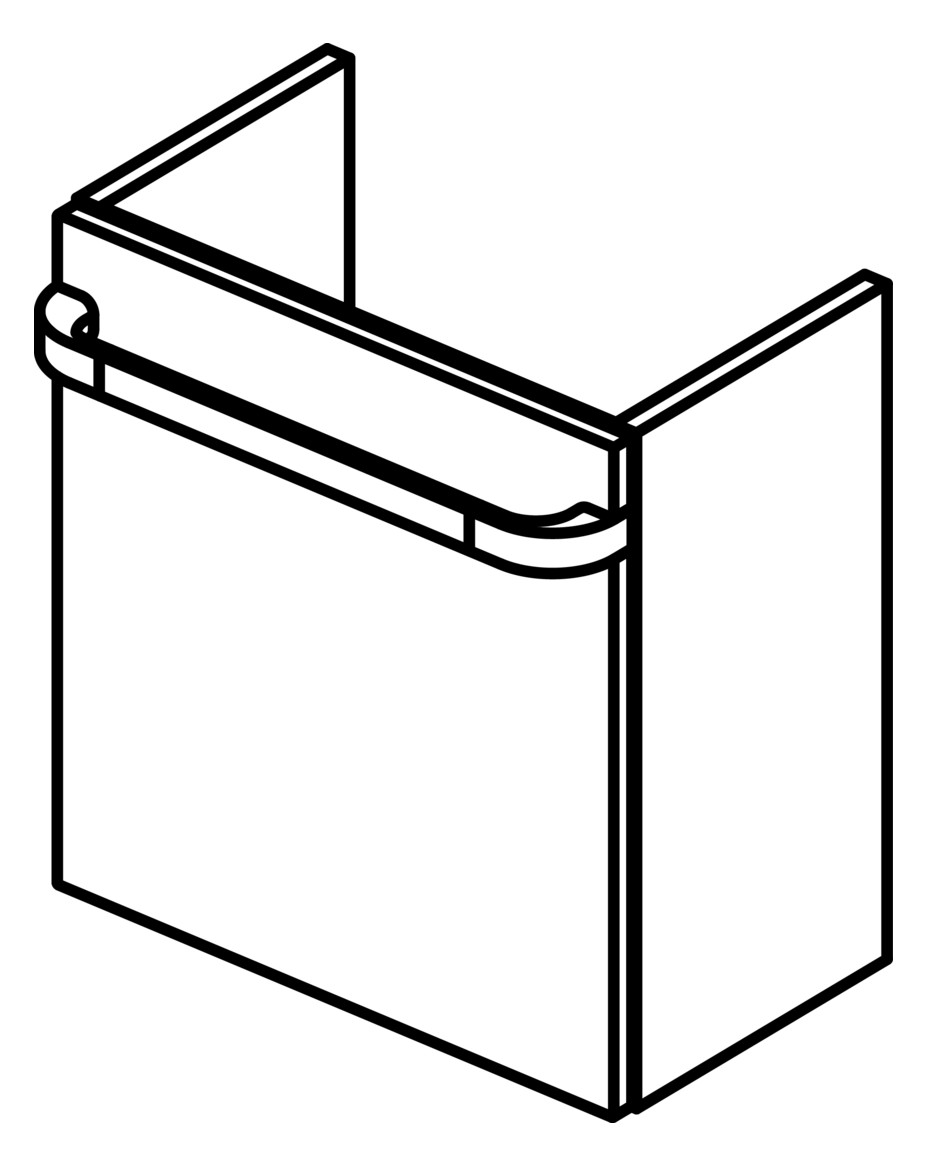 IS Tür TONIC II, Ablage rechts, 450mm, Eiche grau Dekor