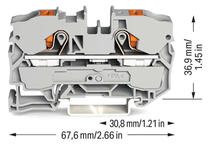 Reihenklemme 0,5-16qmm 1Etage 2kl gr 57A TS35 Hutschiene TH35