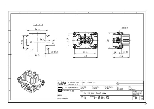 HART Steckdoseneins.HAN6E    09330062701 