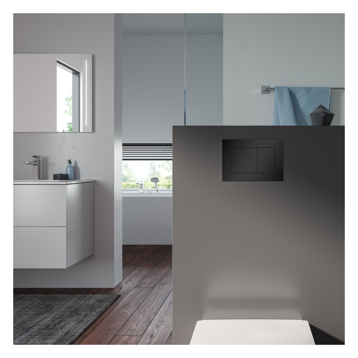 TECE WC-Betätigungsplatte TECEnow weiß antibakteriell, für Zweimengentechnik