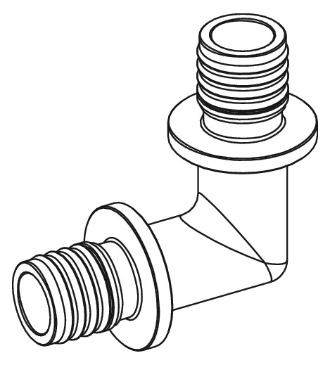 TECE Winkelkupplung TECEflex 16 x 16 mm, 90Grad, Messing