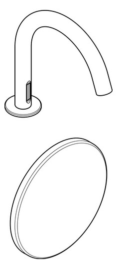 hansgrohe Elektronik-Waschtisch Axor Uno mit Temperaturregulierung, Netzbetrieb 230 V, brushed gold optic