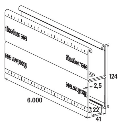 Bild Montageschiene FUS 62D/2,5 fvz - 6000 fi scher - fischer-3