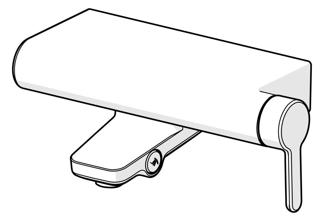 HANSA Wannen-Einhebelmischer HANSADESIGNO Style AP, Ausladung 146mm, chrom
