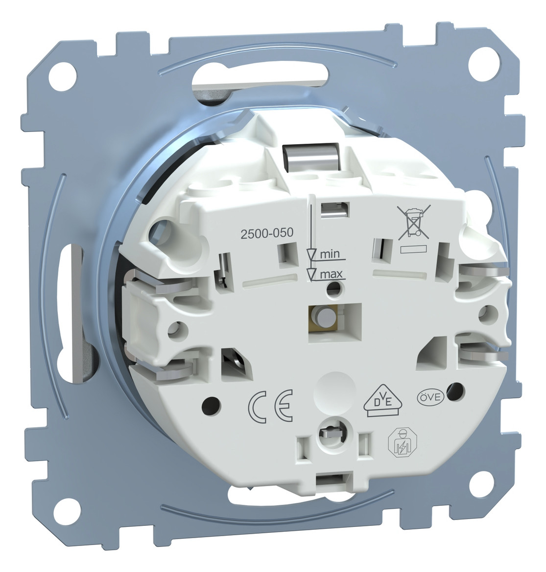 Steckdose 1f alu mt System M UP m.BS IP20 Mit erhöhtem Berührungsschutz