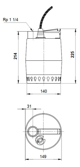 Grundfos Kellerentwässerungspumpe UNILIFT KP150-M1, Rp 1 1/4 IG, 230 V, 10 m
