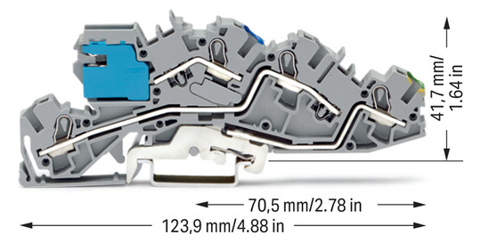 Installationsklemme 36A Serie 2005 gr 0,5-6qmm 3pot Mit N-Trennschlitten