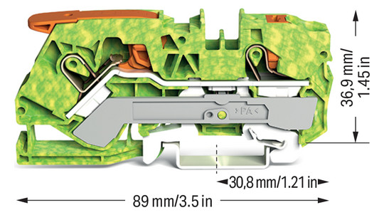 Schutzleiter-Reihenklemme 0,5-10qmm gn/ge 1Etage APL_erf. Hutschiene TH35