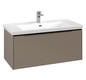 V&B Waschtisch-Unterschrank Subway 3.0 97,3x42,9x47,8cm, ohne LED/Griff Volcano black, taupe