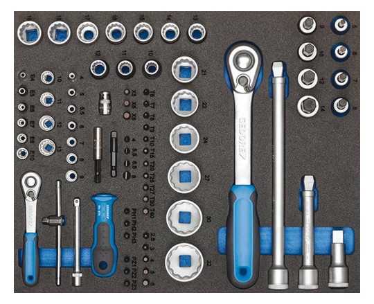 GEDORE-Werkzeugsortiment in Check-Tool-Modulen TS-147 -...