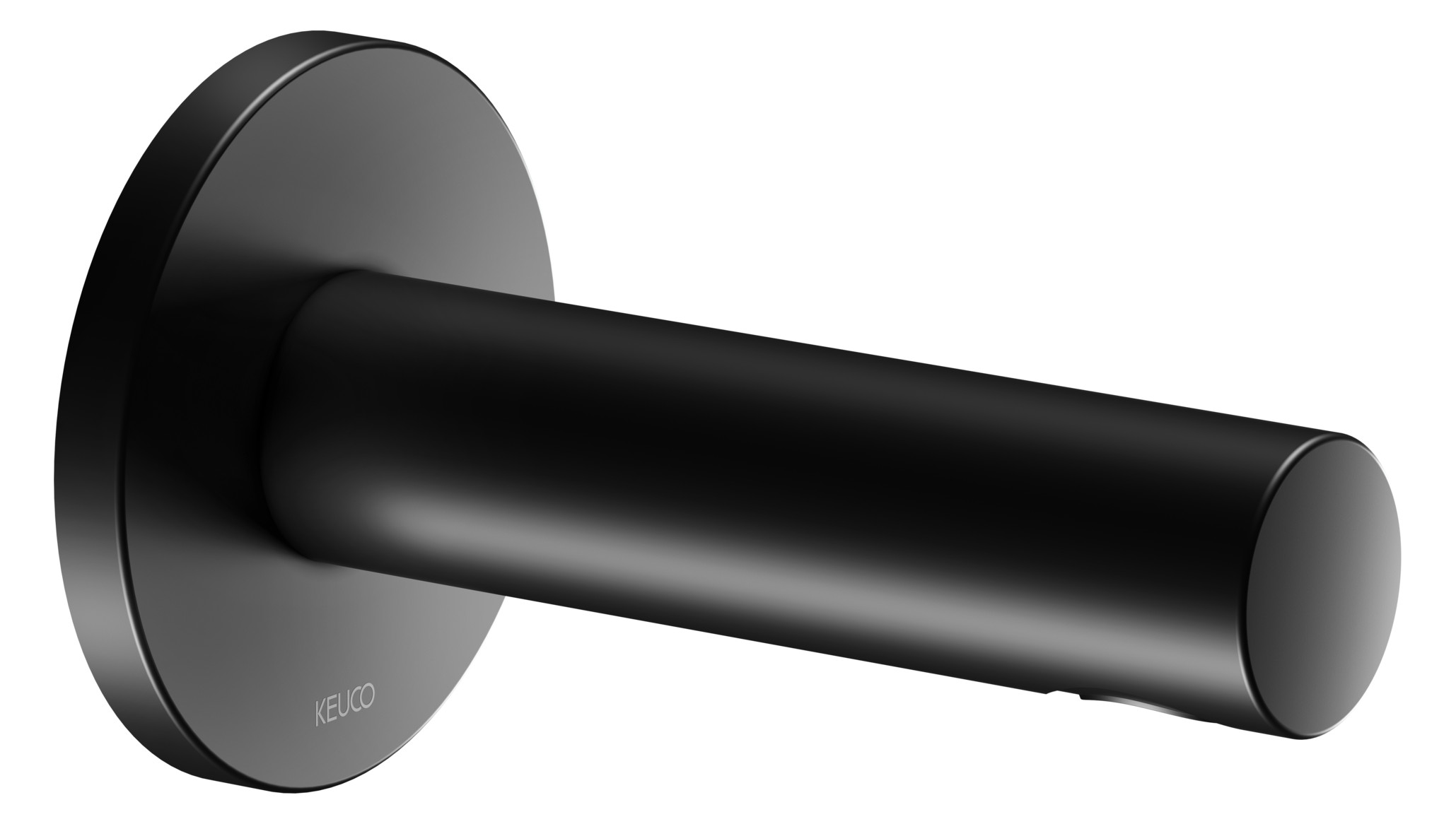 KEUCO Wanneneinlauf IXMO Ausladung 130 mm, schwarz matt, runde Rosette