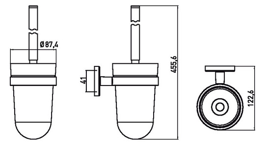 EMCO WC-Bürstengarnitur Polo chrom, Kristallglas satiniert, Stiel chrom