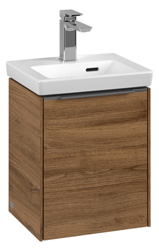 V&B Waschtisch-Unterschrank Subway 3.0 35,1x42,9x30,9cm, Schanier rechts/Griff Aluminium glänzend, kansas oak