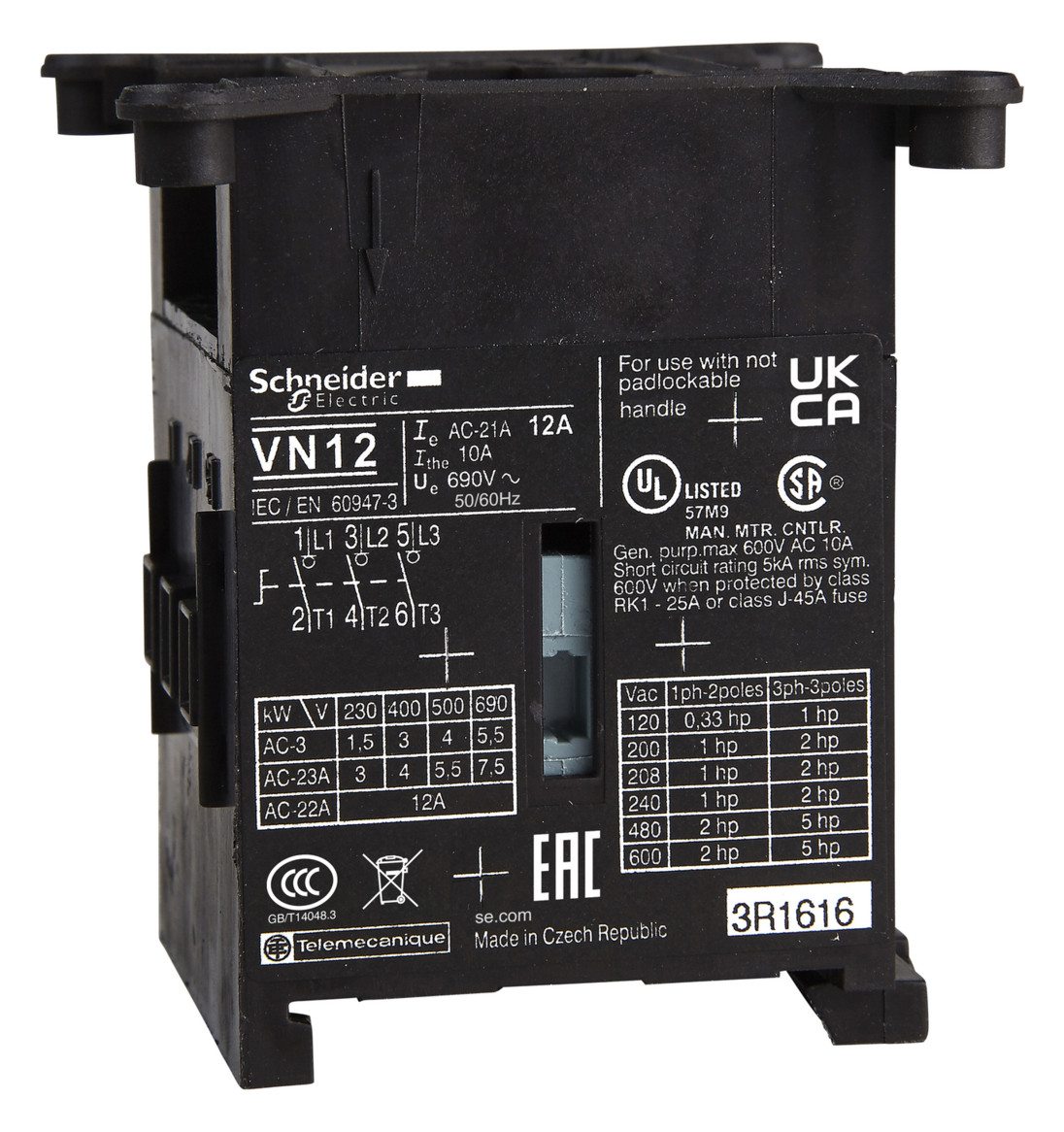 Hauptschalter 20A 3p IP20 Einb 4kW/AC Festeinbau