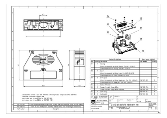 HART D-SUB-Gehäuse 25polig   09670250453 