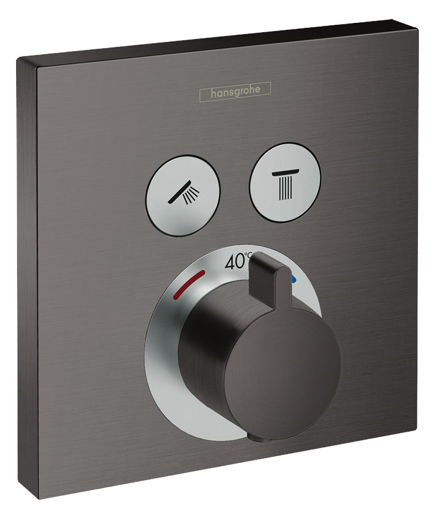 hansgrohe Fertigmontageset ShowerSelect UP-Thermostat, 2 Verbraucher, brushed black chrome