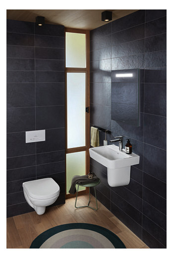 V&B Handwaschbecken O.Novo 50x37cm, eckig, mit Hahnloch, mit Überlauf, weiß AntiBac C-plus