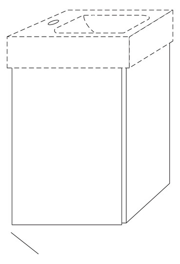 SA Waschtischunterbau Tür links 3way (UP657) 523x335x267 Vulkan-Matt
