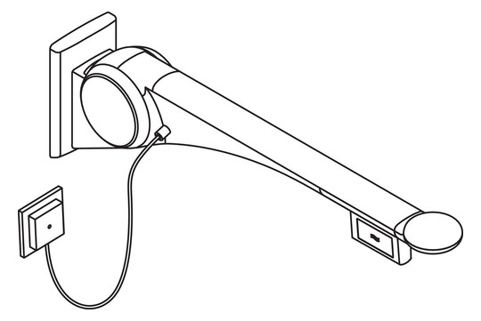 HEWI Stützklappgriff 802 LifeSystem Premium 750 mm, anthrazit hochglanz/weiß matt, Spülauslösung links