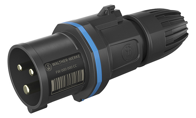 CEE-Stecker 3p 16A IP54 230V/bl 6h Schraubkl Kst Verschraubung