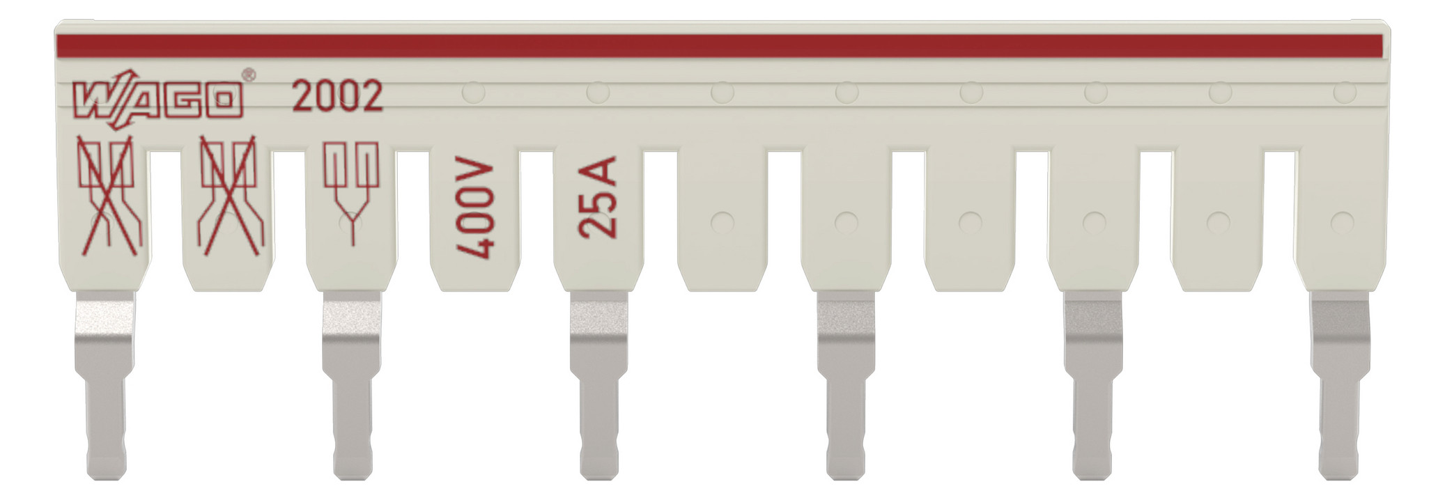 Schachtelverbinder 6p Serie 2002 steckb isol 25A m.Berührungss
