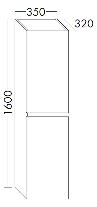 Burgbad Hochschrank Rocio 35x160x32cm, 2 Türen, Eiche Dekor Urban
