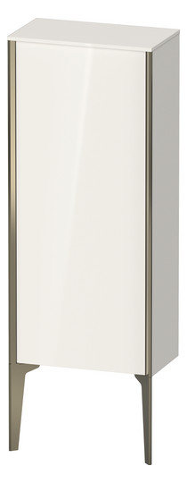 Duravit Halbhochschrank XViu 40x24x89cm, schwarz matt, Tür rechts, Eiche terra