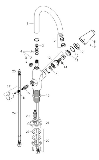hansgrohe Spültisch-Einhebelmischer 220 Focus M42 Geräteabsperrventil, 1jet, chrom