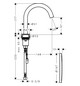 hansgrohe Elektronik-Waschtisch Axor Uno mit Temperaturregulierung, Netzbetrieb 230 V, brushed gold optic