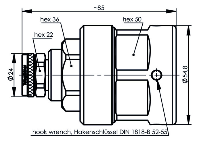 4.3-10-Stecker Rundkabel 50Ohm