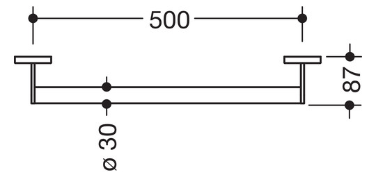 HEWI Haltegriff System 900 Länge 500 mm, Edelstahl verchromt