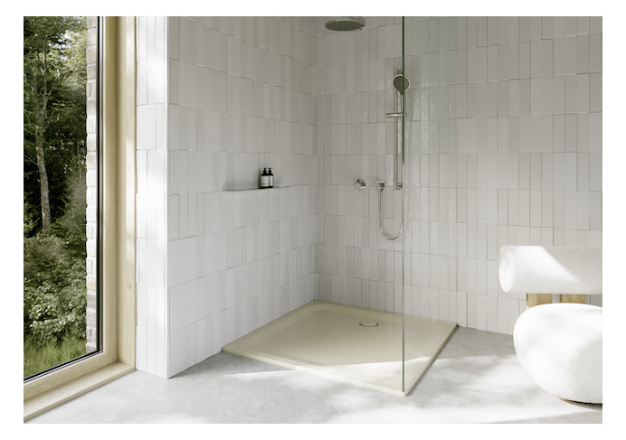 Duschwanne BetteUltra 8743 110x110x3,5cm, Mini-Wannenträger, cream