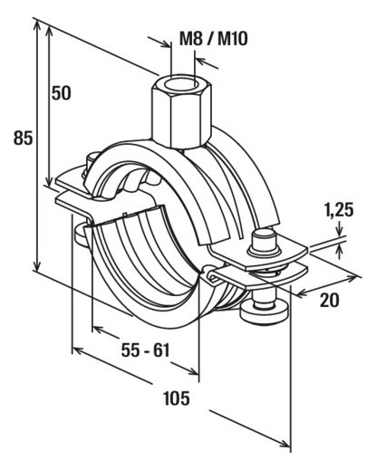 Vermaßte Strichzeichnung