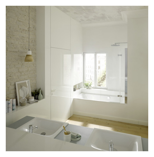 Badewanne BetteSelect 3432 170x75x42cm, Fußende rechts, Überlauf hinten, snow