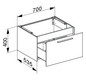 KEUCO Waschtisch-Unterschrank Royal 60 70x40x53,5cm, 1-türig, Frontauszug, Dekor weiß glanz