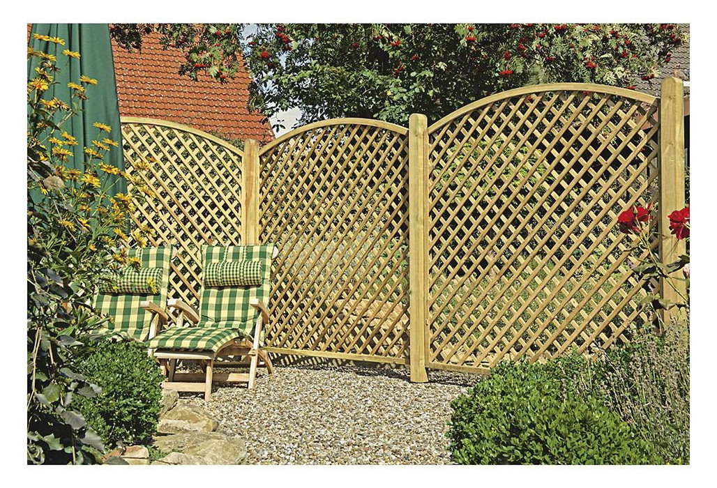 Bild Bogen-Rankzaun-Serie 180x180/160cm MW 6 x 6cm Leisten 12x30mm, genagelt Rahmen 4 - n.a.-1