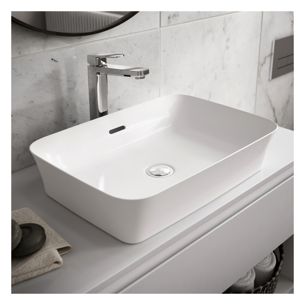 Ideal-Standard Waschtisch-Einhebelmischer Tonic II verlängerter Sockel, verchromt, ohne Ablaufgarnitur