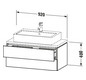 Duravit Waschtisch-Unterschrank Compact L-Cube 92 x 47,7 cm, eiche terra, für Konsole, 2 Schubkästen