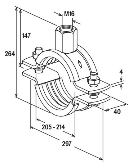 Bild Massivrohrschelle FRSM 212 M16 A4 fische r - fischer-3